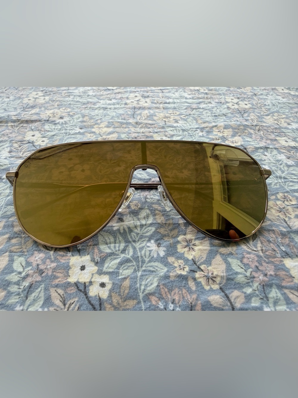 Diff Eyewear Dash Shield Copper Metal Brown Gold Flash Sunglasses